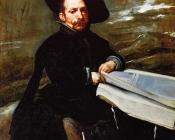 迭戈 罗德里格斯 德 席尔瓦 委拉斯贵支 : A Dwarf Holding a Tome in His Lap